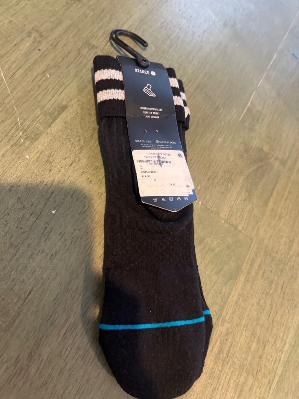 Stance Womens Casual Black Quarter-Height Socks Light Cushion Combed Cotton Blen
